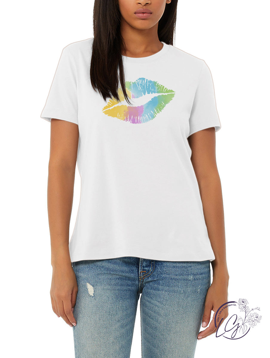 Tie-dye Cotton Candy Lips Tee