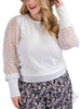 Curvy Going Off Mesh Polka Dot Long Sleeve