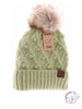 Bobble Knit Fur Pom CC Beanie