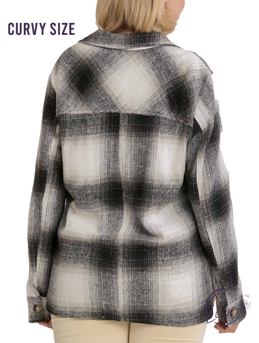 Curvy Believe in Me Plaid Shacket