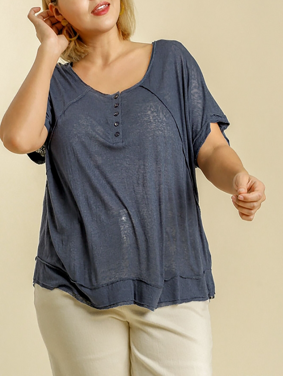 Curvy What Matters Button Front Top