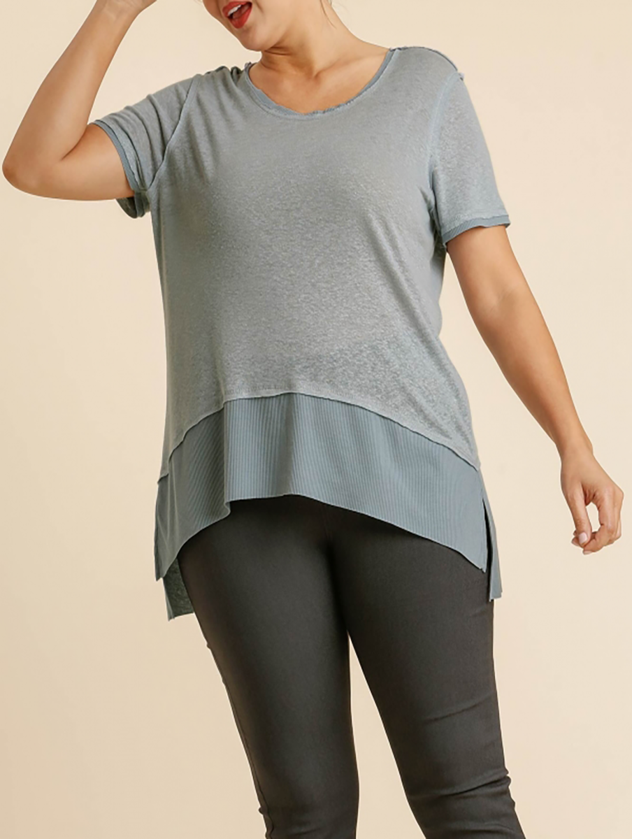 Curvy Last Kiss Raw Edge Top