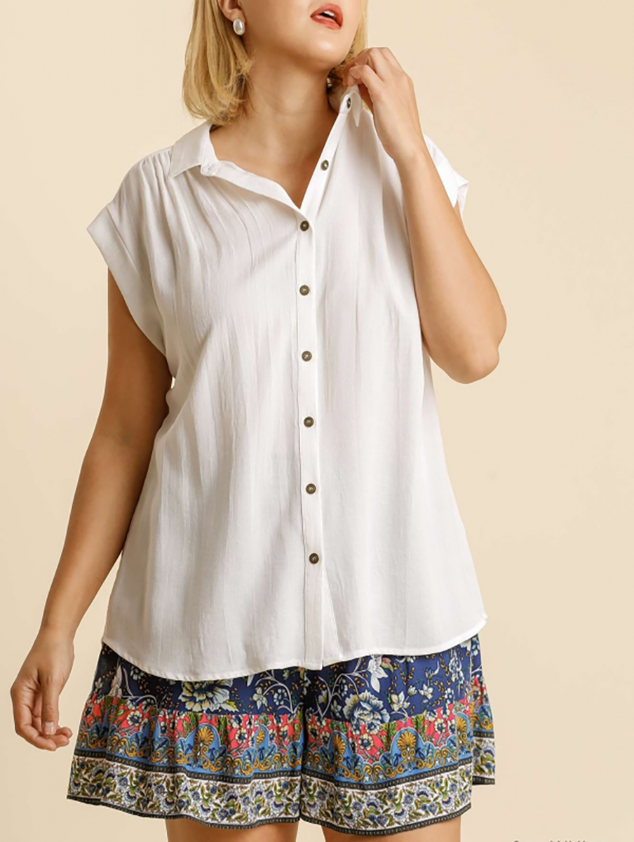 Curvy Find Your Way Button Down Top