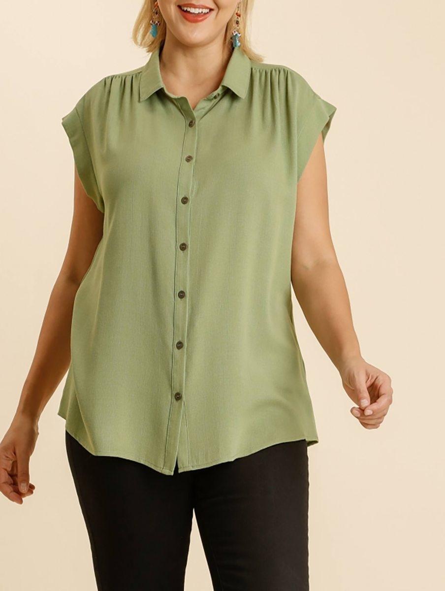 Curvy Find Your Way Button Down Top