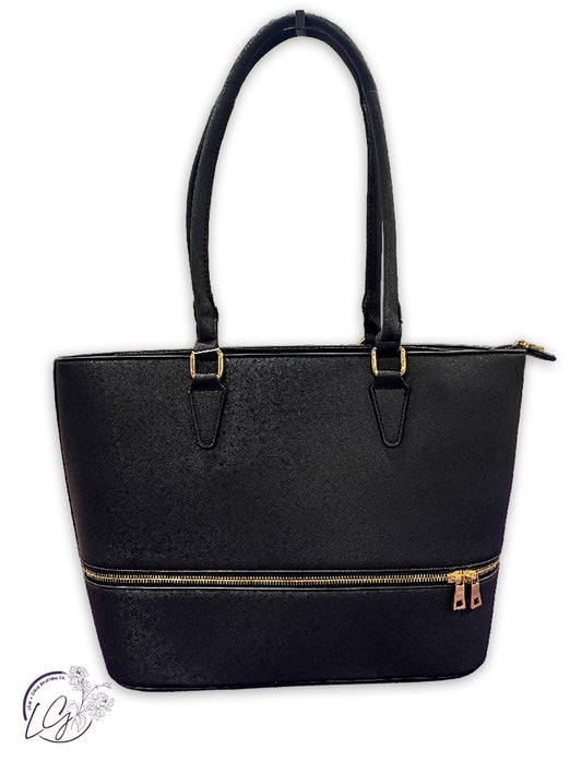 All Day Zipper Tote in Black